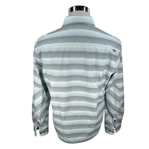 Howler Bros Shirt Men's Medium Blue Gray Striped Long Sleeve Button Up Brothers - Picture 5 of 10